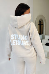 Studio Leisure bubble bone printed premium relaxed hoodie