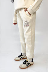 Studio Leisure checkout ecru and red printed jogger