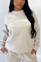 Studio Leisure pilates bone embroidered premium sweater