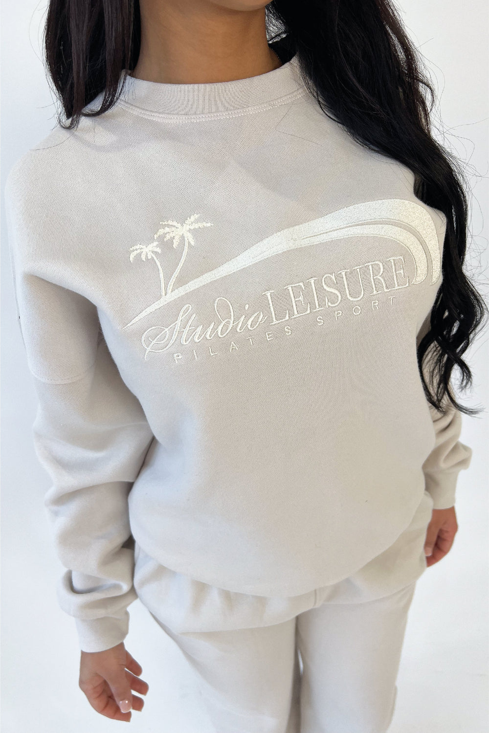 Studio Leisure pilates bone embroidered premium sweater