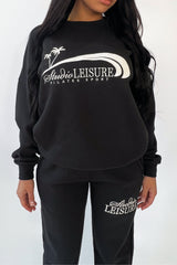 Studio Leisure pilates black embroidered premium sweater
