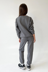 Mini studio LSRE steel grey varsity embroidered joggers