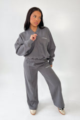 Studio Leisure essential steel grey embroidered straight leg jogger