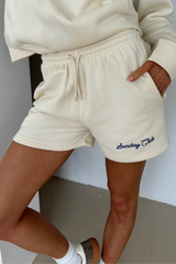 Studio Leisure sunday ecru embroidered shorts