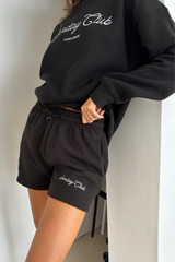 Studio Leisure sunday black embroidered shorts
