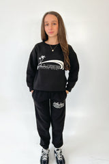 Mini studio leisure black pilates embroidered sweater