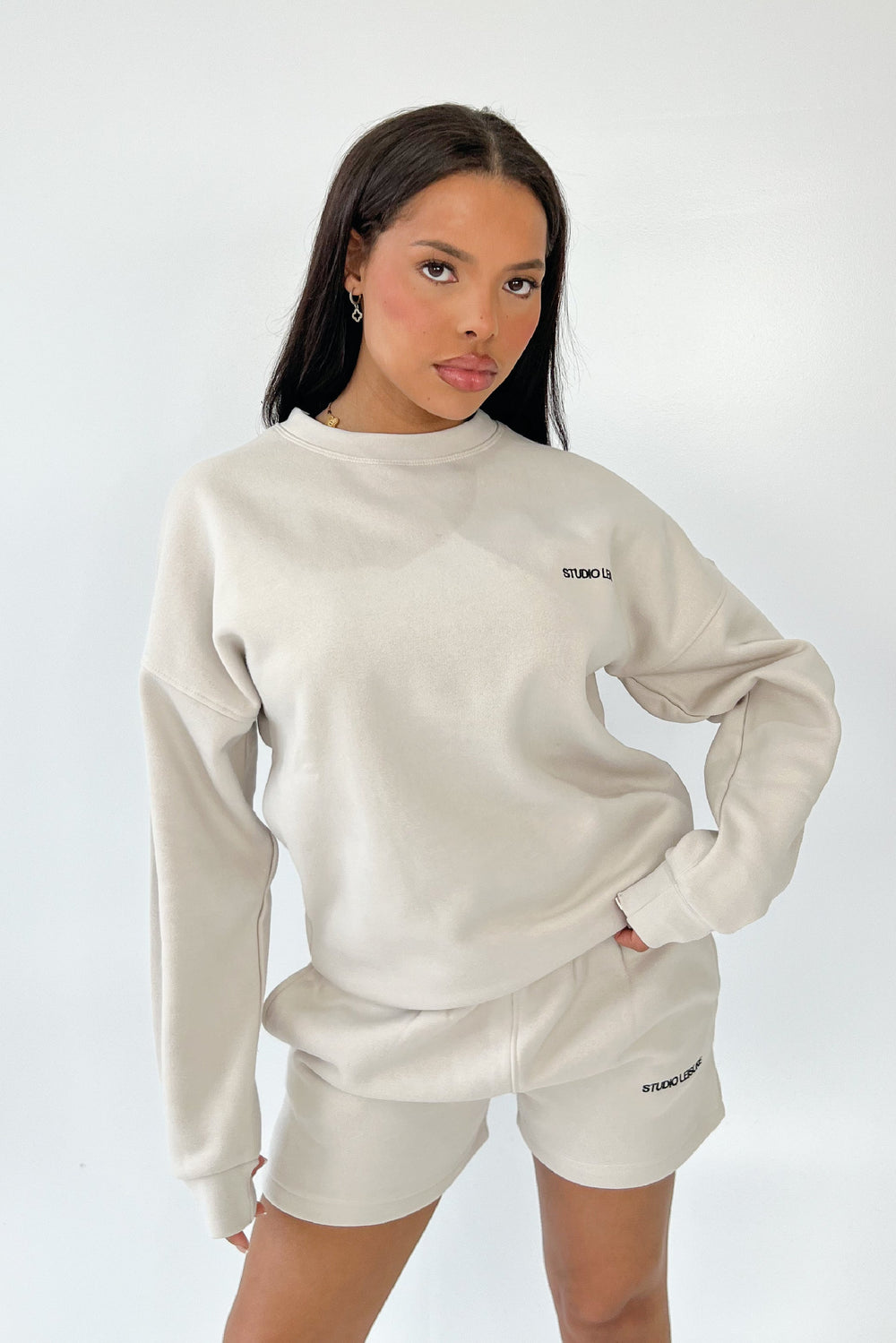 Studio Leisure essential bone embroidered sweater
