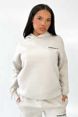 Studio Leisure essential bone embroidered  relaxed hoodie