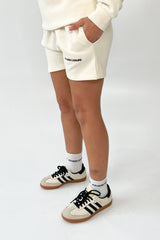 Studio Leisure essential ecru embroidered shorts