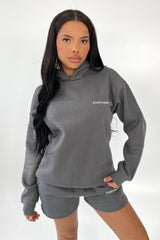 Studio Leisure essential steel grey embroidered hoodie