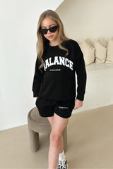 Mini studio leisure balance black printed sweater