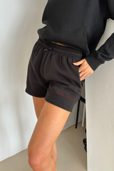 Studio leisure cursive black printed shorts