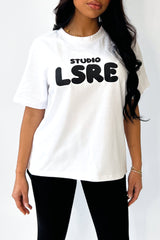 LSRE bubble printed white T-shirt