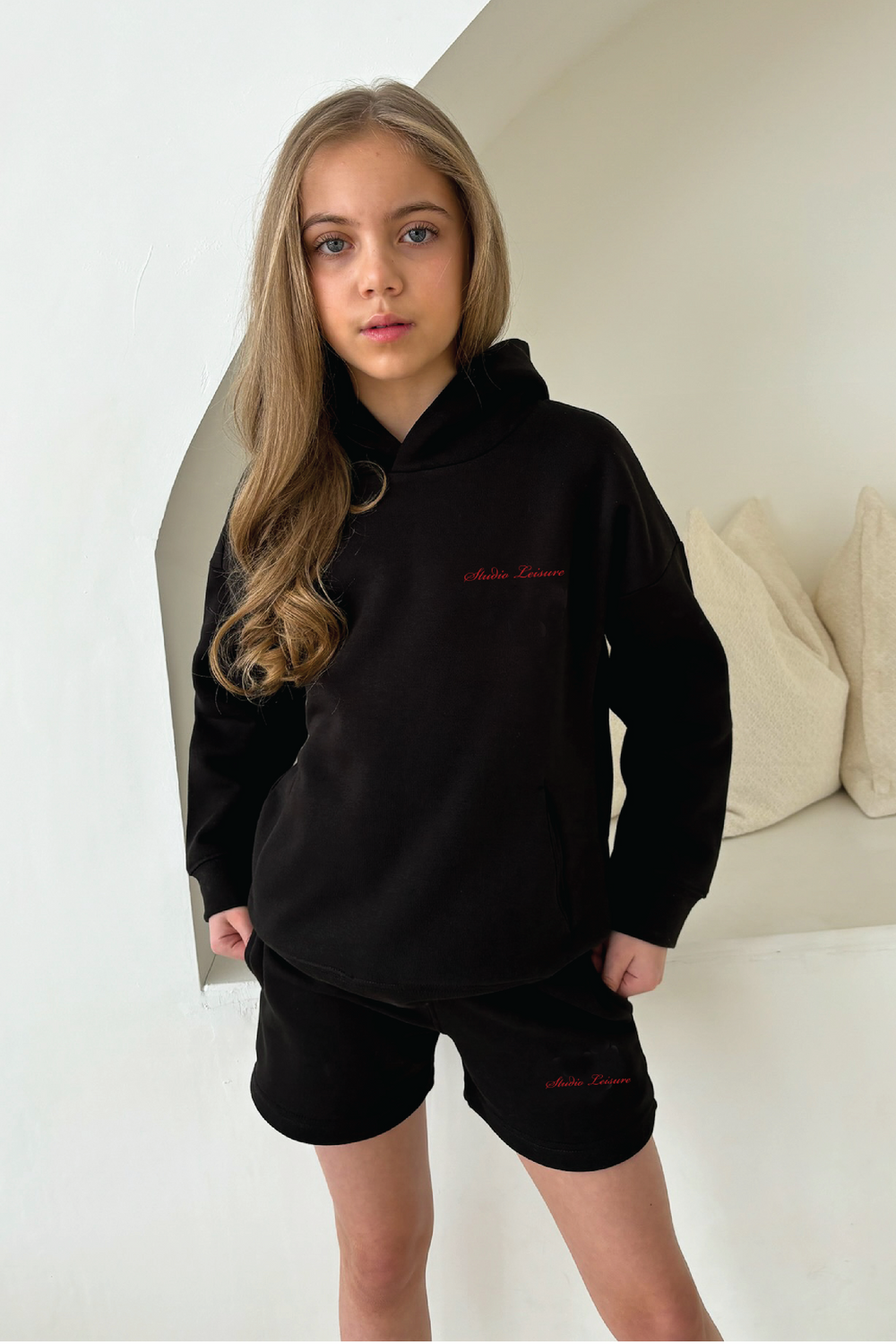 Mini LSRE black bubble printed hoodie