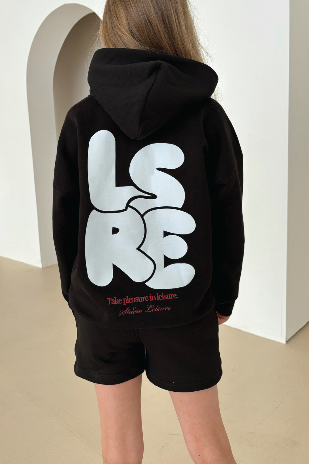 Mini LSRE black bubble printed hoodie