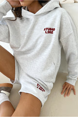 Studio LSRE bubble marl printed premium relaxed hoodie