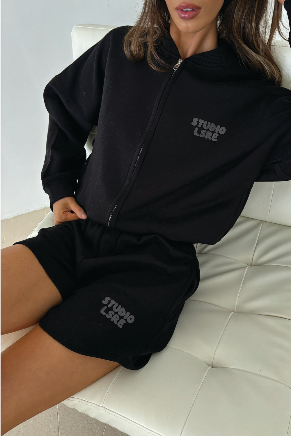 Studio leisure black bubble printed shorts