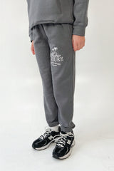 Mini studio leisure steel grey palm tree embroidered joggers