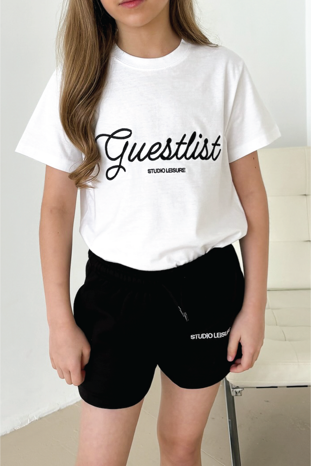 Mini Guestlist white embroidered t-shirt